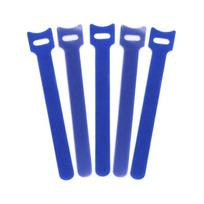 10/50Pcs T-Type Cable Ties 150/200/250/300mm Reusable Fastening Bundle Hook Loop Tape Adjustable Wire Strap Belt Cable Organizer 12x150mm x10pcs mėlyna