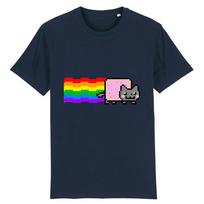 2026 Nyan Cat su vaivorykštės marškinėliais Juokingas Mėmas Kūrybiškas Viršus Hip Hop Y2K Vintage Spausdinimas Trumpomis Rankovėmis Ca L black