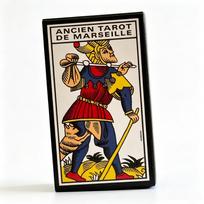 French Ver. Marseille Tarot Classic Ancien Tarot De Marseille Tarot Deck 78 Cards+2 Card Introductions Fortune Divination Fate beige