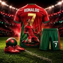 Vasaros# CR7 Ronaldo Nr.7 Tematikos Futbolo Apranga Vaikams Džersis Šortai Dviejų Dalių Sportinis Kostiumas Gerbėjams Tėvų ir Vaikų Drabužiai 110CM red