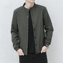 Spring and Autumn Men's Large Size Solid Color Casual Jacket XXXL žalia