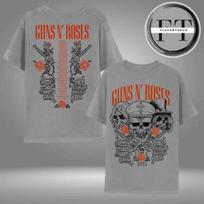 Reprint Gun N Rose Skulls World Tour 2025 Two Sided  Unisex S-4XL Unisex T-Shirt L gray