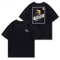 POGACAR marškinėliai su iliustracija: Tour de France dviratis, Amerikietiškas retro, laisvalaikio, sunkus, trumpomis rankovėmis, vasaros naujiena 4XL black