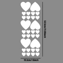 30pcs Hearts Car Stickers Self-adhesive Vinyl Decals Scratch Covering Auto Accessories Fender Bumper Body Waterproof Decoration 53.5x19.3CM white