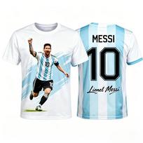 Futbolo marškinėliai Kvėpuojantys Street Boy Sportiniai Grafiti Dovana Viršus Futbolo Laisvalaikio Marškinėliai T-shirt Vyras Vaikas Vyriškas Viršus Lionel Messi 10 XXS pilka