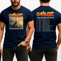 Gorillaz The Mountain Tour T-Shirt | Double Sided Print | Black | Unisex S-4XL XS brown