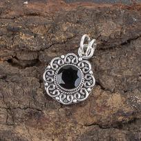 Black Onyx Gemstone 925 Sterling Silver Designer Jewelry Oxidize Pendant 1.06  Gift For Mother PP-29-18 black