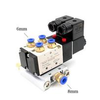12/24V DC 110/220V AC Multi Option 4V210-08 Pneumatic Solenoid Valve Block With Muffler Fitting Base Manifold 2/3/4/6 Way AC220V