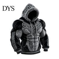 Ilgo rankogalio gobtuvas vyrams Puloveris Palaidinė su gobtuvu Raištelis 3D Ruduo Žiema Skaitmeninė spauda Gatvės stilius Laisvalaikio Sporto salės apranga Dizainas XL gray