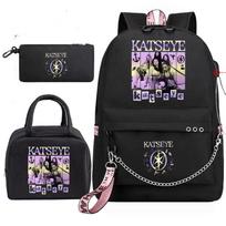 Katseye Music Pencil Case Lunch Bag Backpack Set of 3 for Middle School Students, Large Capacity School Backpack B