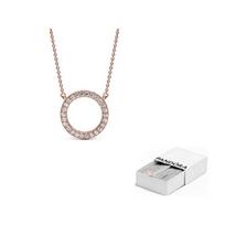 Pandora 925 Sterling Silver Synthetic Cubic Zirconia Necklaces Women's 580515CZ F-Brand Original Box rožinio aukso spalvos