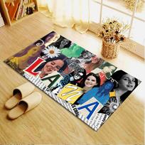 Lana Del Rey Carpet Rug for Living Room Bedroom Home Sofa Decoration,Kids play Non-slip Floor Mat 40x60cm( 15x23in ) black