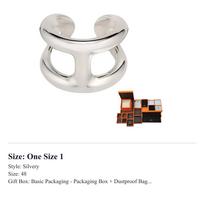 HERMES 925 Sterling Silver Rings Unisex Silver H102536B 00047 One Size 2 white
