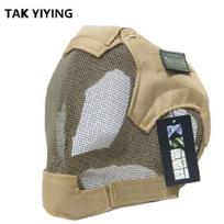 TAK YIYING Airsoft Mask Full Face Mask  War Game Steel Mesh Paintbal Head Protective Mask hunting Full Cover V6 Mask gelsvai ruda