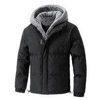 Žieminė šilta vyriška parka su gobtuvu, lauko, vėjui atspari, vyriški medvilniniai drabužiai, užtrauktuku, vienspalvė striukė vyrams 6XL juoda