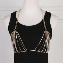 Beach Body Sexy Women Stylish Shiny Lingerie Bra Jewelry Crystal Jewelry Bikini Chain auksas