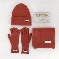 3 vnt. rinkinys Žieminė kepurė Šalikas Jutikliniai pirštinės Unisex Megztas Šiltas Beanie Kaklo mova Pirštinės Rinkinys Rudeniui Žiemai Lauko Kasdieniam dėvėjimui brown
