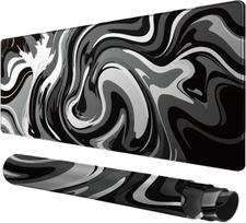 Large Gaming Mouse Pad Black And White Mouse Pad Mousepad AntiSlip Rubber Base Ink Liquid Wave Deskmat For Keyboard And Mouse 800x400X2mm