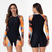 Womens Full Body Wetsuit Snorkeling Surfing Swimming Tight Fit Long Sleeve Rash Guard L black