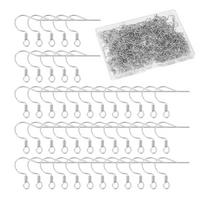 300 vnt. 316 medicininio nerūdijančio plieno auskarų vielutės, prancūziški kabliukai su spirale, nerūdijančio plieno spalvos, 18x18 mm, 21 matuoklės, strypelis: 0,7 mm, Skylė: 2 mm white