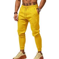 Men's Casual Jogger Pants Elastic Waist Drawstring Tapered Sweatpants with Pockets for Workout Running Daily Wear M geltona