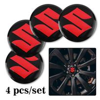 4 vnt. Automobilio emblema Ratlankio centrinio dangtelio lipdukas Ratlankio ženklelio dangtelis Suzuki Swift Jimny Ignis Alto Kaiser DZire Swace Across Kizashi raudona