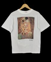 Vintage 80s Gustav Klimt 'The Kiss' Graphic Tee - Size M 100 brown