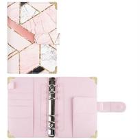 Organizer Cash Envelopes Zipper Pockets Planner Binder Budget Binder Binder Notebook A6 Notebook Marbled pink white
