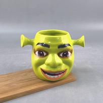 Shrek Ceramic Mug With Cartoon Mask Design For Halloween Collectors And Gift Giving yellow