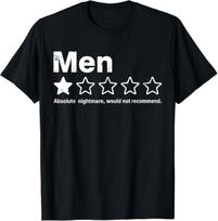Men One Star Review Not Recommend Funny Humor T-Shirt 2XL black
