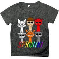 Sprunki Incredibox trumpomis rankovėmis siaubo žaidimo marškinėliai vaikams berniukams mergaitėms vasarinis animacinis kasdienis viršutinis drabužis vaikų drabužiai 160 black