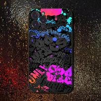 Šauni spalvinga grafiti šauni telefono dėkliukas, skirtas iPhone 17,16,15,14,13,12,11,Pro,Max,Plus,E,SE4,Air,Mini Juodas Tikslių skylučių atitikimas iPhone17