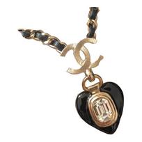 Chanel Cirkono raidės „Meilė“ pakabukas Metalinis karoliai Moteriški juoda
