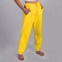 Women's Comfortable Fleece Sweatpants with Pockets, Adjustable Drawstring, Casual Lounge Pants for All Seasons S geltona