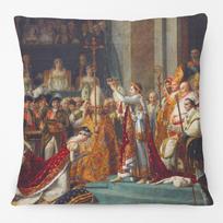 The Emperor Napoleon Portraits Cushion Cover European Oil Painting Vintage Retro Style Decorative Pillow Case Peach skin 18*18(CM)-1Pcs brown