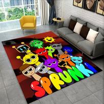 Music Sprunki Incredibox Game Non-Slip Area Rug for Living Room,Bedroom,Playroom,Soft Carpet Floor Mat Home Decor Rug Kids Room 40x60cm gray