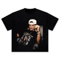 2026 Summer Bruno Mars Portrait Pattern Printed Tshirt Fashion Men Women Harajuku High Quality Oversized Short Sleeve Tees M gray