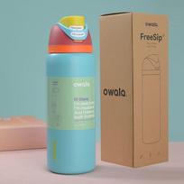 Owala 24oz 32oz Vandens buteliukas su vaisų infuzoriumi Vakuuminis dvigubos sienelės 304 nerūdijančio plieno Termosinis puodelis Lauko sportui Sportinis su atverčiamu dangteliu 24oz dangaus mėlyna spalva