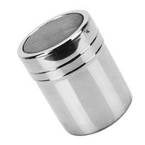 Powdered Sugar Shaker Duster Stainless Steel Fine Mesh Cinnamon Shaker for Coffee Bar XL 7.5x13cm gray
