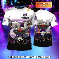 Custom Name 3D Printed DJ Music Graphic Men's T-Shirt Summer Fashion Unisex Casual Sjort Sleeve T Shirt Gift For DJ Lovers Tops 6XL blue