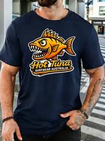 Unisex Retro Hot Tuna Surf Fish Aussie Logo Graphic Cotton Short Sleeve Tee Crew Neck Soft Male Summer Casual Breathable Street Top L black
