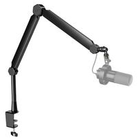 FIFINE Boom Arm Microphone Stand, Desktop Microphone Stand with Extension Pole, Telescopic, Foldable, 360 Degree Rotation, Adjustable Angle, 14  38 gray