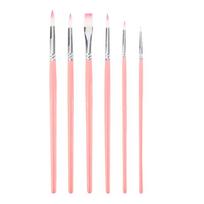 6 Pcs Nylon Hair Watercolor Acrylic Painting Brush Set Gouache Digital Oil Paint Brush Art Drawing Tracing Pen Art Supplies white