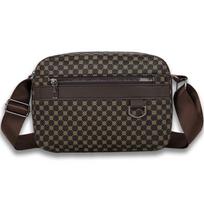 High-capacity Casual Crossbody Sling Bag, Monogram Print Men's Shoulder Bag for Daily Commute & Weekend Outings gray