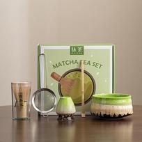 5 vnt. Japoniškas matcha arbatos rinkinys Matcha dubenėlis Bambukinis plaktuvas Samtelis Tradicinis arbatos ruošimo rinkinys Dovanų dėžutė A beige