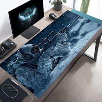 Large Mouse Pad Tactical Soldier Design NonSlip Xxl Desk Pad Gaming Accessories Stitched Edges For Home And Game For Fps Gamer 800x300x2mm gray