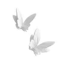 3D Plasters White Butterfly Wall Sculpture Decorations, Two Sculpting Relief Accent with Adhesive for Backdrops, Hallway, Bedroom, or Shop Window 1 white