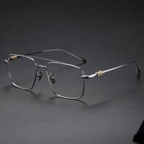 Pure titanium eyeglass frames, the same style as those worn by celebrities, fashionable and trendy, large frames, aviator style, gold-colored square sidabras