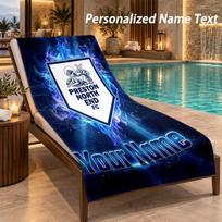 Custom Text Preston North End Print Beach Towel Large Towel For Home Bathroom Beach 70cmx140cm(27x55inch) blue