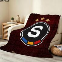 1PC Ac Sparta Praha Patterned Flannel Blanket Suitable For All Seasons For Home Decor Warmth And Comfort Gifts Holiday Present 80cm x 120cm white